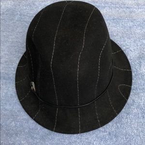 Black and white pinstrip fedora